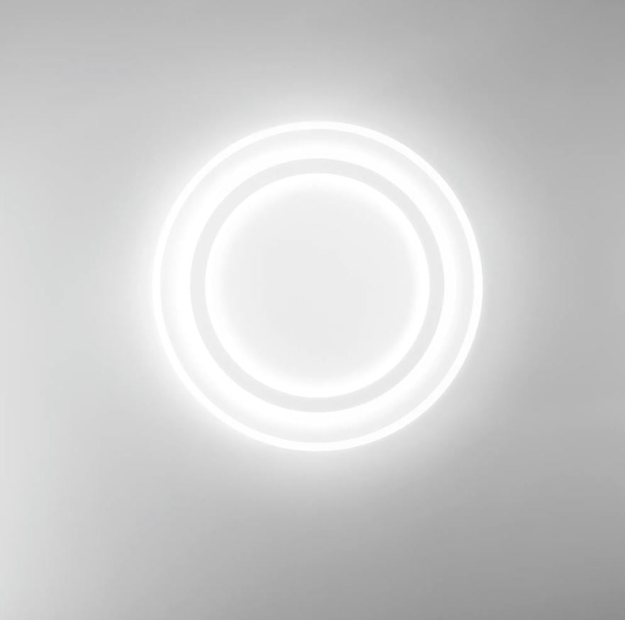 Plafoniera LED metallo bianco diffusore acrilico satinato CCT 56W 8800lm D.60cm LIFE Plafoniera LED metallo bianco diffusore acrilico satinato CCT 56W 8800lm D.60cm LIFE
